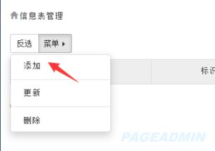 pageadmin自助建站系统添加自定义信息表
